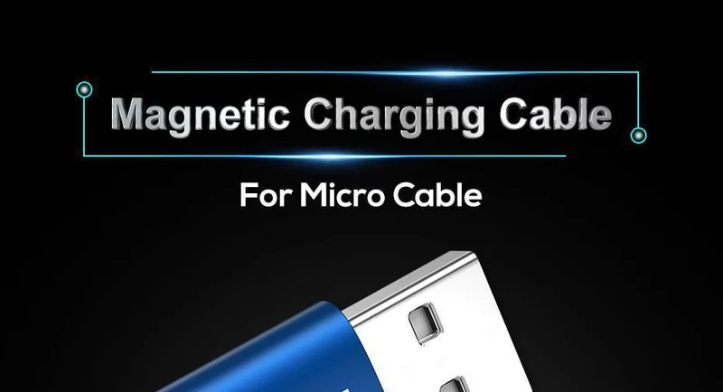 TOPK R-Line3 Micro-USB-Magnetkabel, geflochtenes Nylon-Mobiltelefonkabel für den Micro-USB-Anschluss, Micro-USB-LED-Magnet-Ladekabel