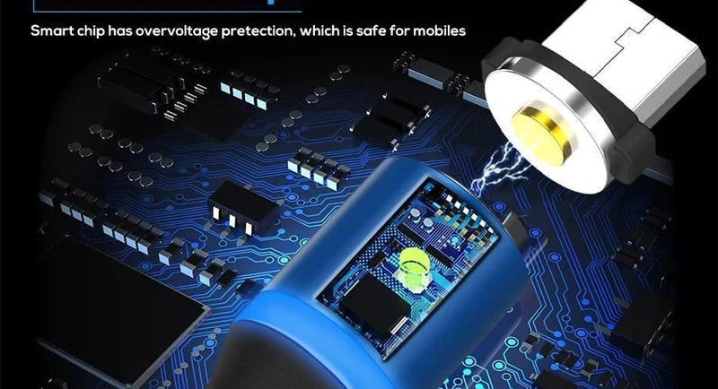 TOPK R-Line3 Micro-USB-Magnetkabel, geflochtenes Nylon-Mobiltelefonkabel für den Micro-USB-Anschluss, Micro-USB-LED-Magnet-Ladekabel