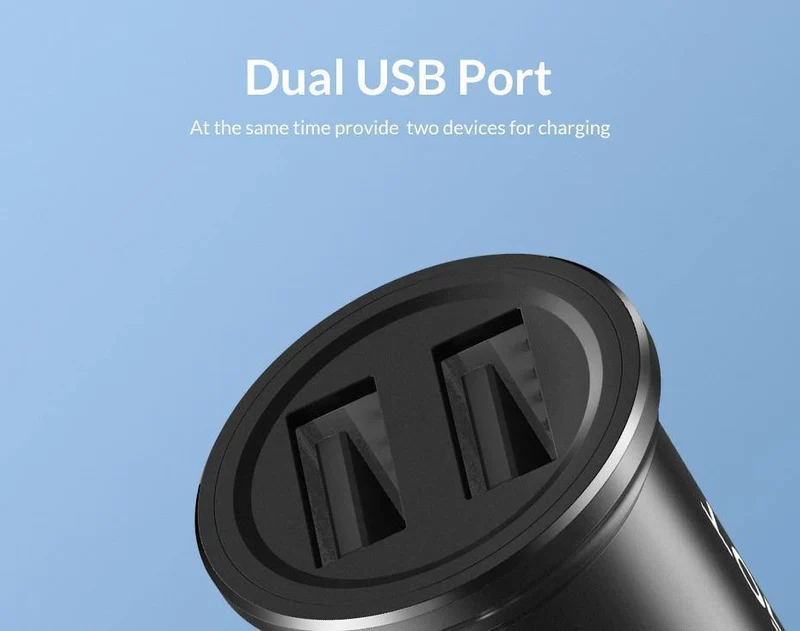 TOPK Mini-USB-Autoladegerät für iPhone Xiaomi Handy Tablet 3.1A Schnelllade-Dual-USB-Autoladegerät-Adapter im Auto