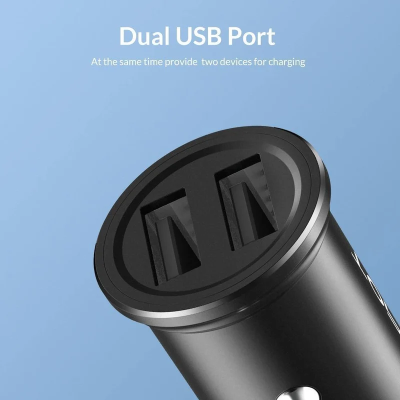 TOPK Mini-USB-Autoladegerät für iPhone Xiaomi Handy Tablet 3.1A Schnelllade-Dual-USB-Autoladegerät-Adapter im Auto