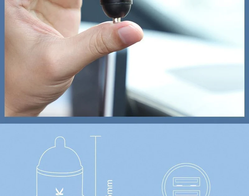 TOPK Mini-USB-Autoladegerät für iPhone Xiaomi Handy Tablet 3.1A Schnelllade-Dual-USB-Autoladegerät-Adapter im Auto