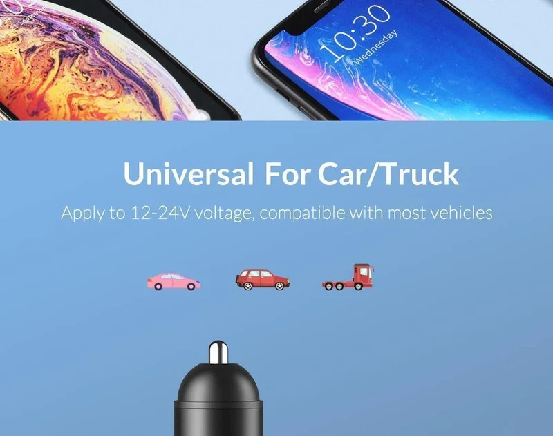 TOPK Mini-USB-Autoladegerät für iPhone Xiaomi Handy Tablet 3.1A Schnelllade-Dual-USB-Autoladegerät-Adapter im Auto