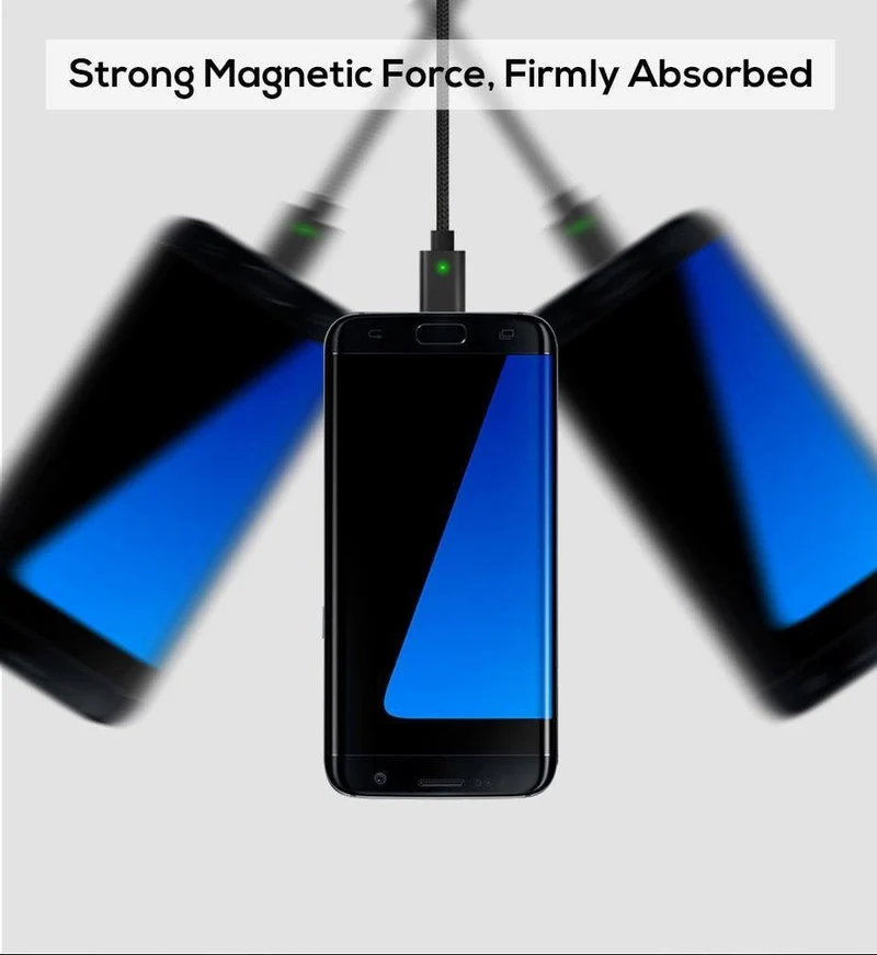 TOPK Magnetisches USB-Kabel für iPhone Xs Max Micro USB Typ C Magnetladegerät Datenladekabel für Mobiltelefone für Samsung Xiaomi
