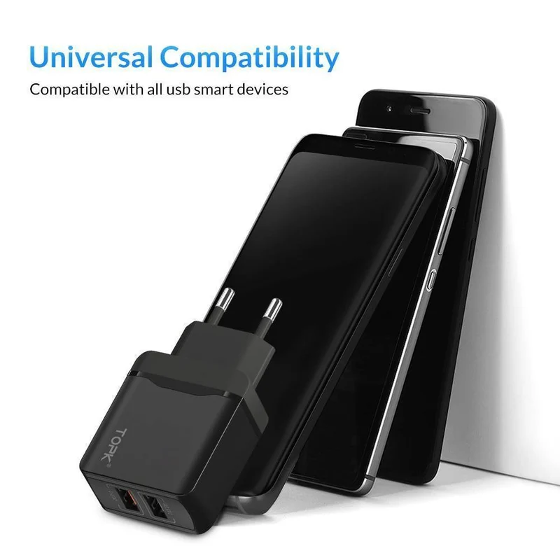 TOPK Quick Charge 3.0 18W QC 3.0 Dual USB Ladegerät Adapter EU Stecker Reise Wand Handy Ladegerät für iPhone Samsung Xiaomi