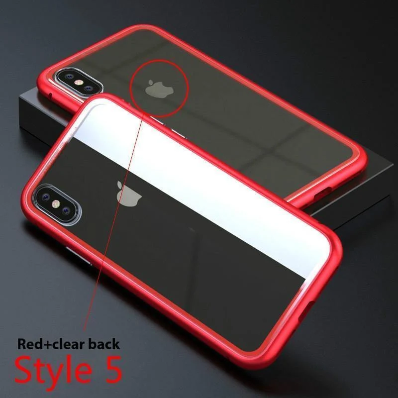 Handyhülle Telefon Defender Metall Handy Zubehör Glashülle Telefon Shell Transparent Gehärtetes Glas
