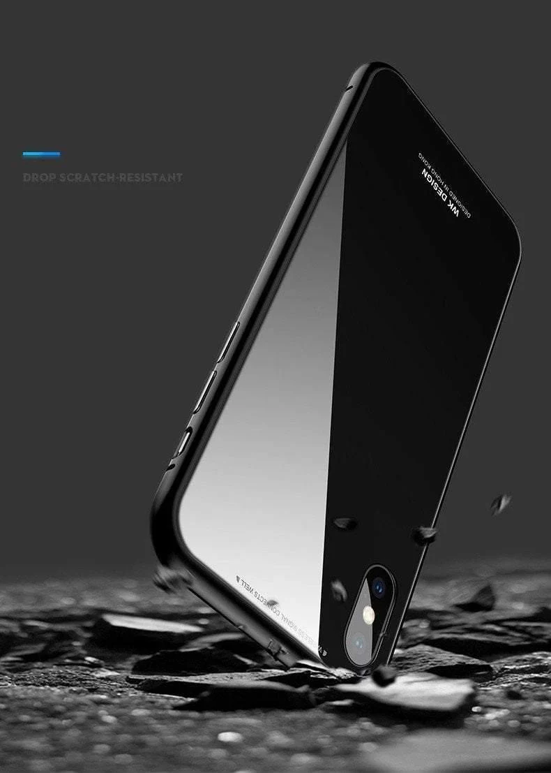 Handyhülle Telefon Defender Metall Handy Zubehör Glashülle Telefon Shell Transparent Gehärtetes Glas