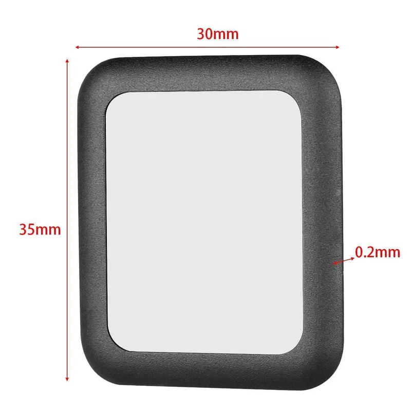 Schwarzer Premium-Glasfilm 0.2 mm gehärtetes Glas Vollmetallschutz für Smartwatch Apple Watch 38 mm