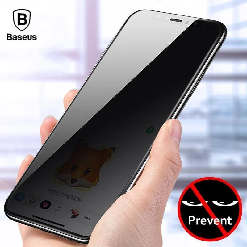 Baseus Privatsphäre Schutz Displayschutzfolie für iPhone X 10 3D vollständige Abdeckung Anti Spy gehärtetes Glas Schutzglas für iPhoneX