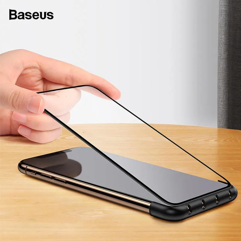 Baseus Displayschutzfolie Hartglas-Werkzeugset für iPhone XS Max XR X Film Einkleben Installation mit Kabelaufwicklung Organizer