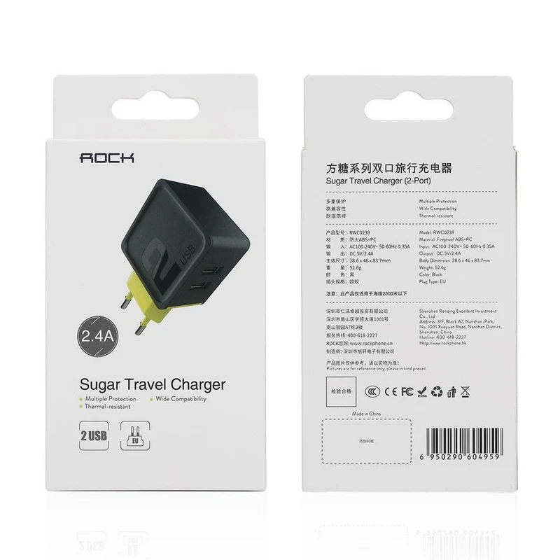 Sugar Handy-Ladegerät, ROCK 5V1A 5V2.4A 5V4A Universal-Reise-Telefon-USB-Ladegerät, 1 2 4 USB-Wandladegerät für iPhone-Adapter