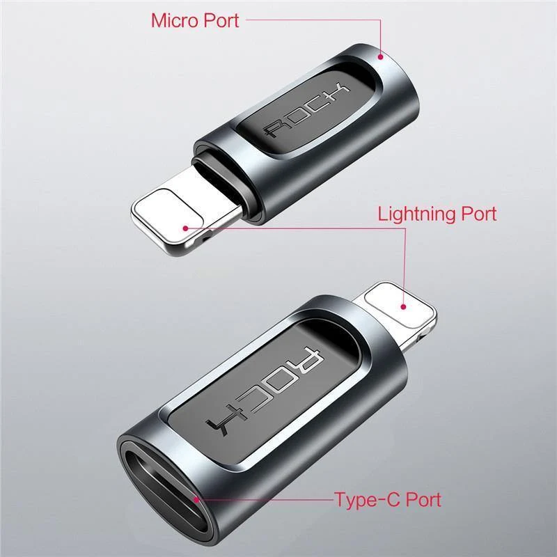 ROCK Telefon Adapter Typ-c Micro zu Lade für iPhone 6 7 8 X Ladegerät Adapter 2.4 EINE Schnelle Lade kabel Adapter für iPad iPod