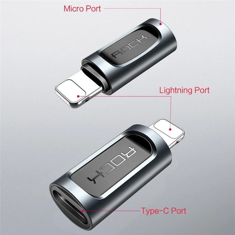 ROCK Telefon Adapter Typ-c Micro zu Lade für iPhone 6 7 8 X Ladegerät Adapter 2.4 EINE Schnelle Lade kabel Adapter für iPad iPod