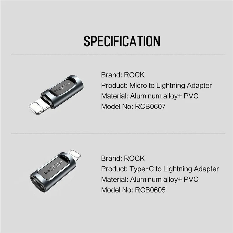 ROCK Telefon Adapter Typ-c Micro zu Lade für iPhone 6 7 8 X Ladegerät Adapter 2.4 EINE Schnelle Lade kabel Adapter für iPad iPod