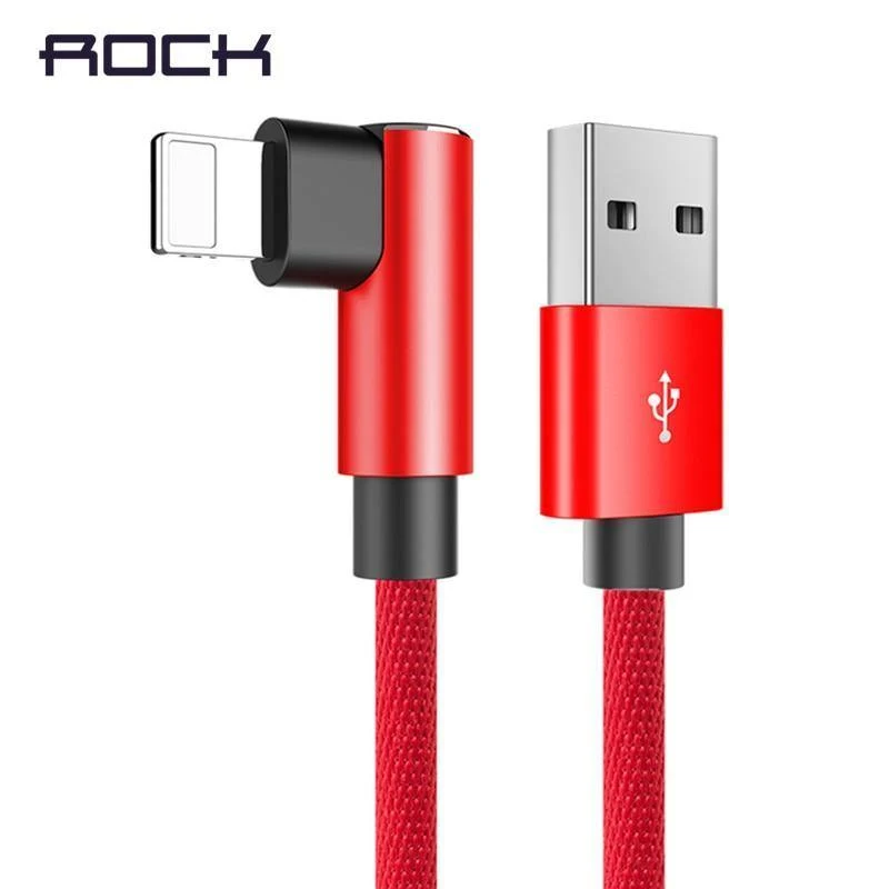 ROCK L-förmiges USB-Handykabel für iPhone X 8 7 6 6S Plus SE 5 iPad Air Mini Schnellladegerät Daten-Handykabel