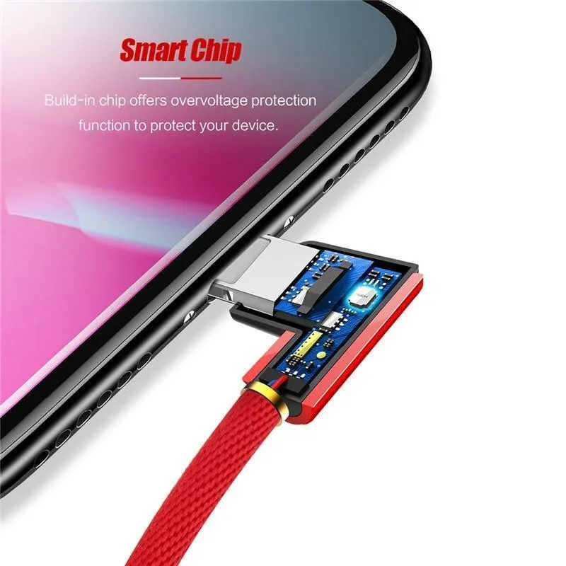ROCK L-förmiges USB-Handykabel für iPhone X 8 7 6 6S Plus SE 5 iPad Air Mini Schnellladegerät Daten-Handykabel