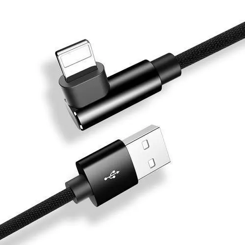 ROCK L-förmiges USB-Handykabel für iPhone X 8 7 6 6S Plus SE 5 iPad Air Mini Schnellladegerät Daten-Handykabel