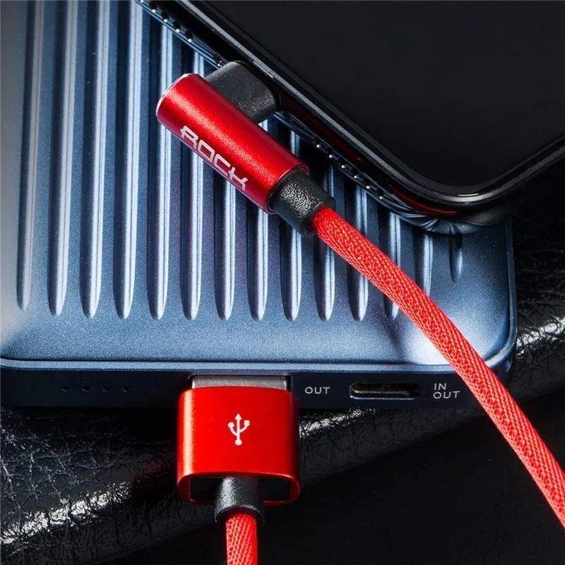 ROCK L-förmiges USB-Handykabel für iPhone X 8 7 6 6S Plus SE 5 iPad Air Mini Schnellladegerät Daten-Handykabel