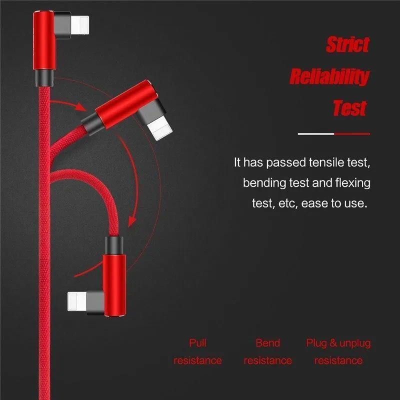ROCK L-förmiges USB-Handykabel für iPhone X 8 7 6 6S Plus SE 5 iPad Air Mini Schnellladegerät Daten-Handykabel
