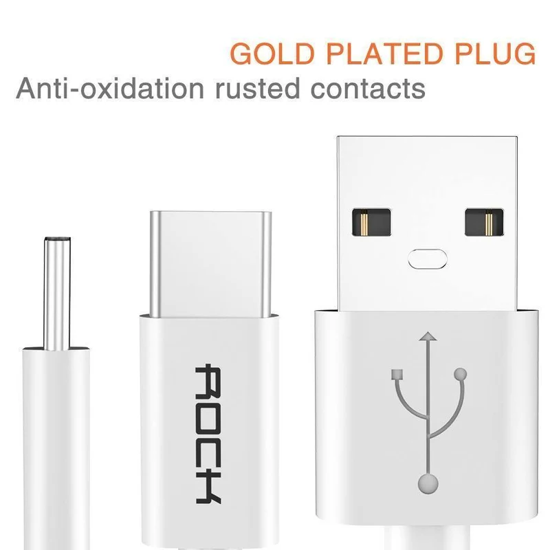 3er-Pack ROCK USB-C-Kabel USB Typ C Schnellladekabel für Telefonladegerät für Samsung S9 Note 8 Xiaomi 6 Huawei P10 Adapter USB-C