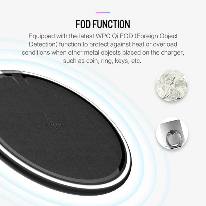ROCK Für iPhone Samsung Drahtlose Ladegerät, 10W Desktop Smartphone Qi Drahtlose Ladegerät Für iPhone X Galaxy S8 Hinweis 8 WPC FOD
