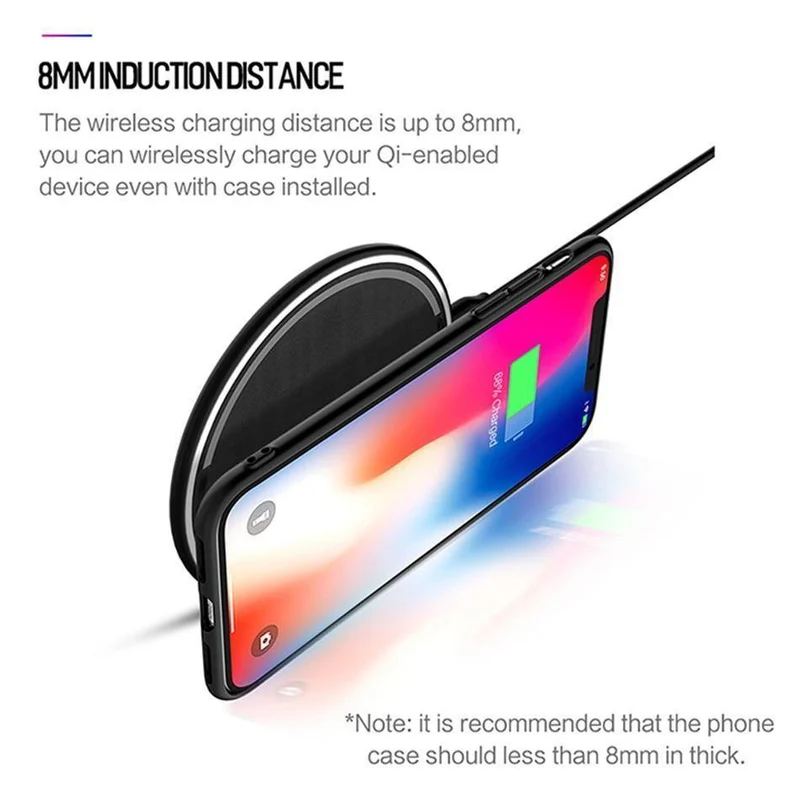 ROCK Für iPhone Samsung Drahtlose Ladegerät, 10W Desktop Smartphone Qi Drahtlose Ladegerät Für iPhone X Galaxy S8 Hinweis 8 WPC FOD