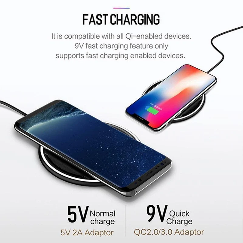 ROCK Für iPhone Samsung Drahtlose Ladegerät, 10W Desktop Smartphone Qi Drahtlose Ladegerät Für iPhone X Galaxy S8 Hinweis 8 WPC FOD