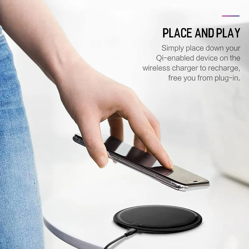 ROCK Für iPhone Samsung Drahtlose Ladegerät, 10W Desktop Smartphone Qi Drahtlose Ladegerät Für iPhone X Galaxy S8 Hinweis 8 WPC FOD