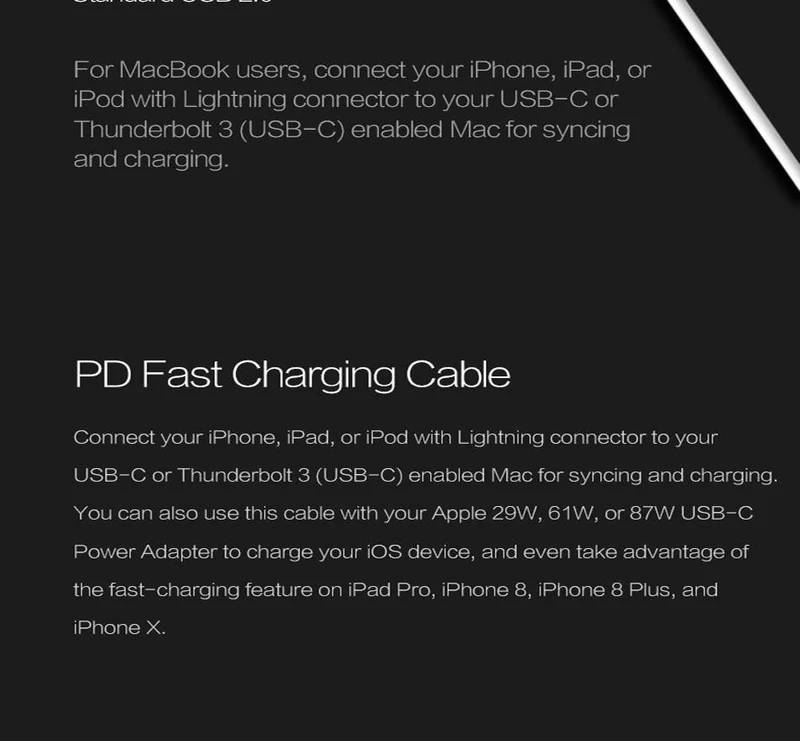 ROCK USB C PD Kabel Typ C auf 8 Pin Schnellladekabel für iPhone X 8 8 Plus Telefon Datenkabel für iPhone 1M 15W Ladegerät Kabel