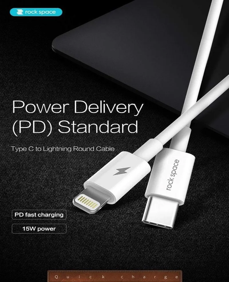 ROCK USB C PD Kabel Typ C auf 8 Pin Schnellladekabel für iPhone X 8 8 Plus Telefon Datenkabel für iPhone 1M 15W Ladegerät Kabel