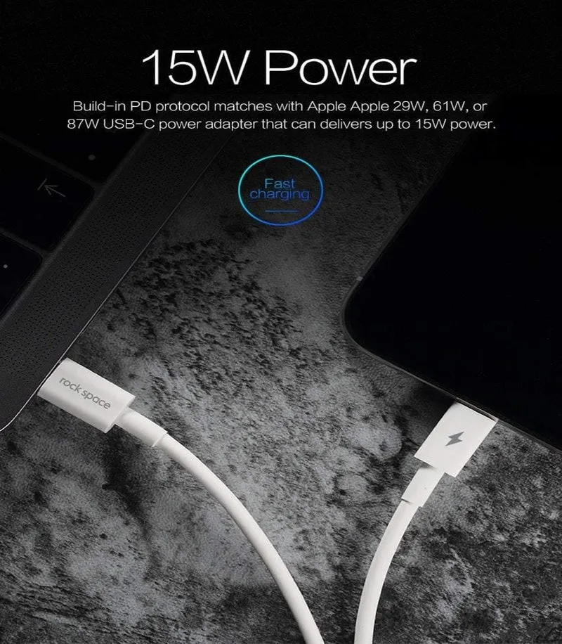 ROCK USB C PD Kabel Typ C auf 8 Pin Schnellladekabel für iPhone X 8 8 Plus Telefon Datenkabel für iPhone 1M 15W Ladegerät Kabel