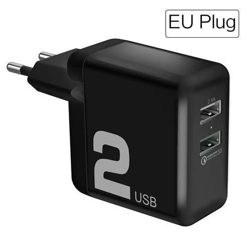 QC3.0 Schnelles Dual-USB-Ladegerät, ROCK 30W Quick Charge 3.0 Handy-Ladegerät für Samsung/Xiaomi/Huawei FCP Schnelles Laden QC2.0