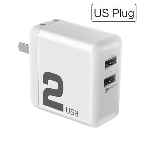 QC3.0 Schnelles Dual-USB-Ladegerät, ROCK 30W Quick Charge 3.0 Handy-Ladegerät für Samsung/Xiaomi/Huawei FCP Schnelles Laden QC2.0
