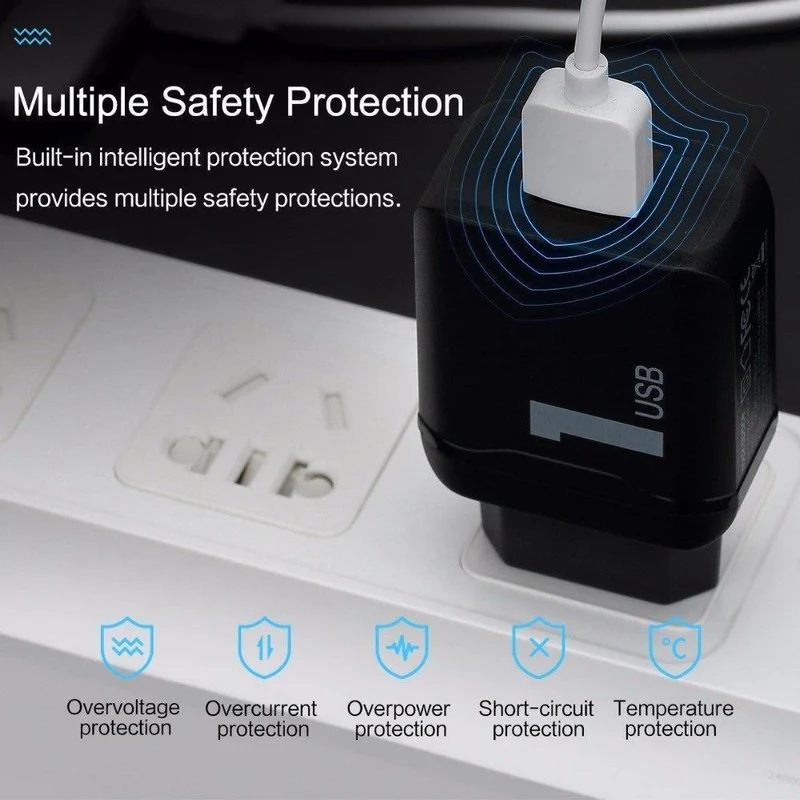 QC3.0 Schnelles Dual-USB-Ladegerät, ROCK 30W Quick Charge 3.0 Handy-Ladegerät für Samsung/Xiaomi/Huawei FCP Schnelles Laden QC2.0