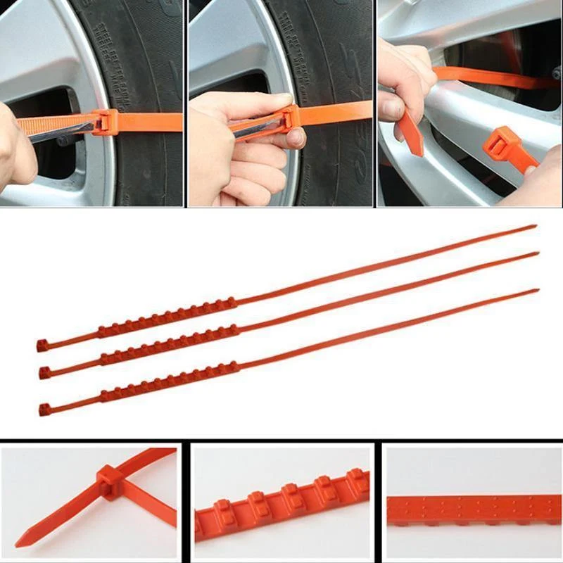 10x Autoreifen Reifengürtel Schneeketten Universal Mini Nylon Winterräder Rutschfestes Auto Rutschhemmend Straßenverkehrssicherheit im Freien