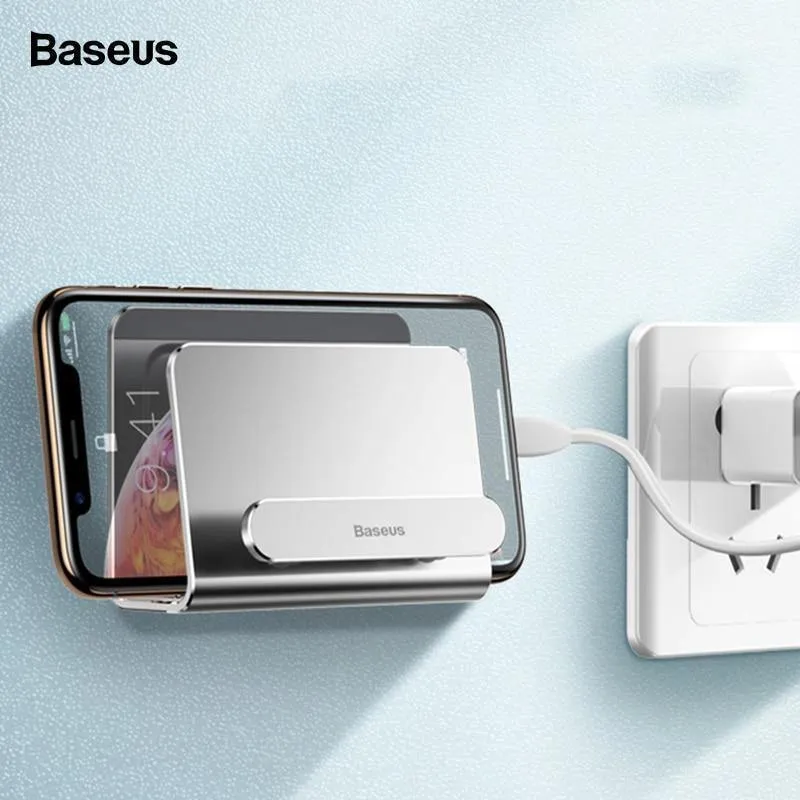 Baseus Wandhalterung für iPhone Xs Max X 8 Metall Stark klebender Handyhalter für Samsung Huawei Xiaomi Ladegerätständer
