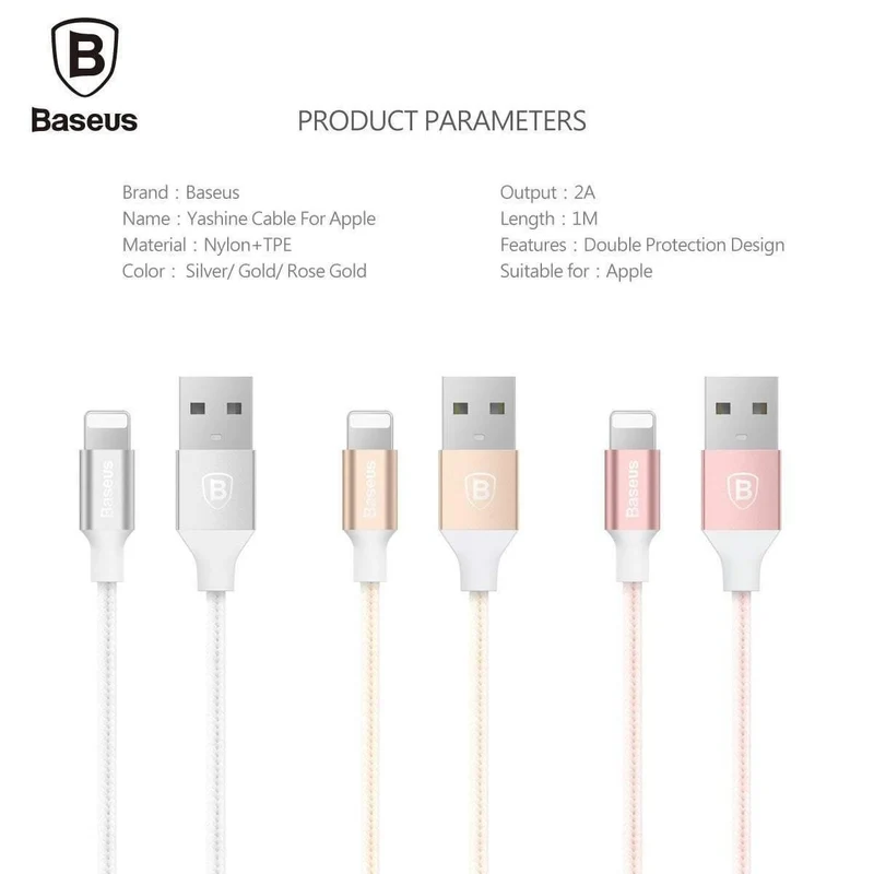 Baseus USB-Kabel für iPhone XS Max XR X 8 7 6 6s Plus 5 5S SE iPad Air Mini Schnellladeladegerät Datenkabel Handykabel