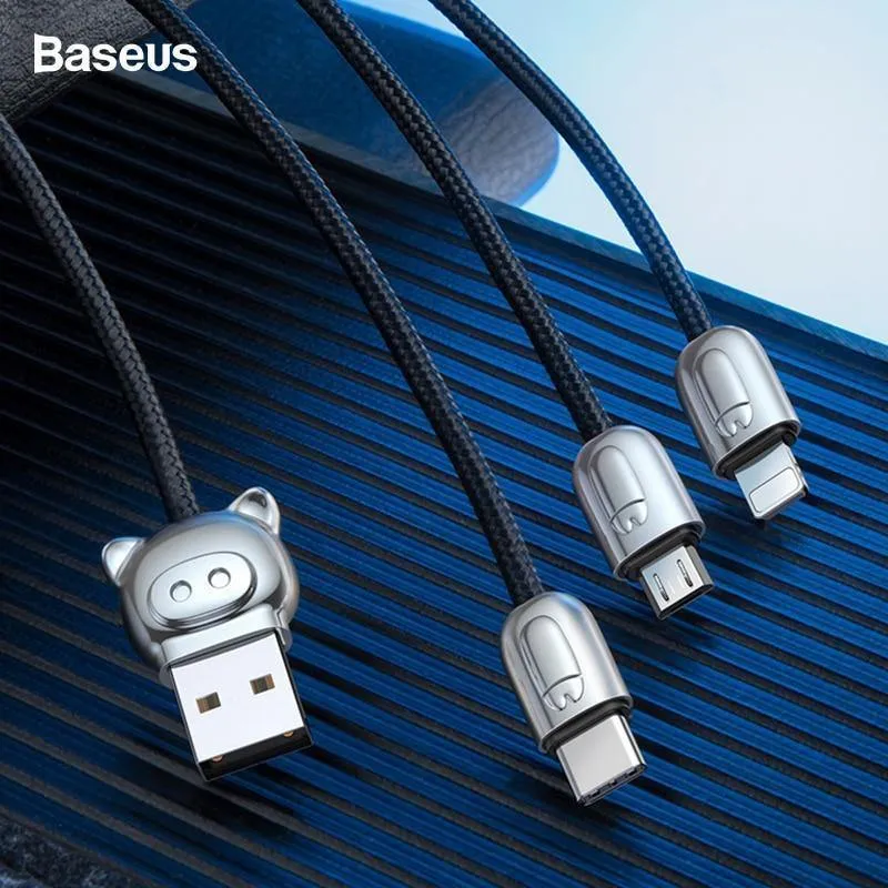 Baseus USB-Kabel für iPhone Xs Max X Xr 3 in 1 Micro-USB-Kabel Schnellladekabel USB Typ C Typ-C-Kabel Handykabel