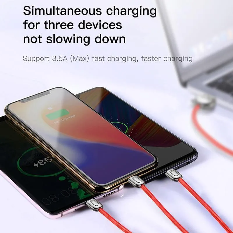 Baseus USB-Kabel für iPhone Xs Max X Xr 3 in 1 Micro-USB-Kabel Schnellladekabel USB Typ C Typ-C-Kabel Handykabel
