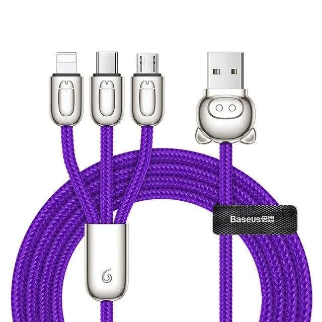 Baseus USB-Kabel für iPhone Xs Max X Xr 3 in 1 Micro-USB-Kabel Schnellladekabel USB Typ C Typ-C-Kabel Handykabel