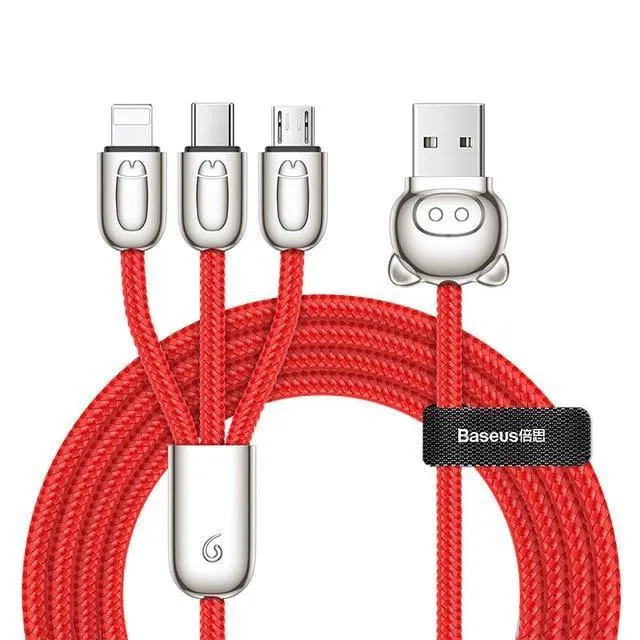 Baseus USB-Kabel für iPhone Xs Max X Xr 3 in 1 Micro-USB-Kabel Schnellladekabel USB Typ C Typ-C-Kabel Handykabel