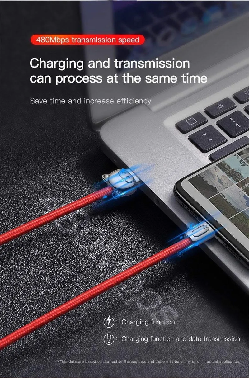 Baseus USB-Kabel für iPhone Xs Max X Xr 3 in 1 Micro-USB-Kabel Schnellladekabel USB Typ C Typ-C-Kabel Handykabel