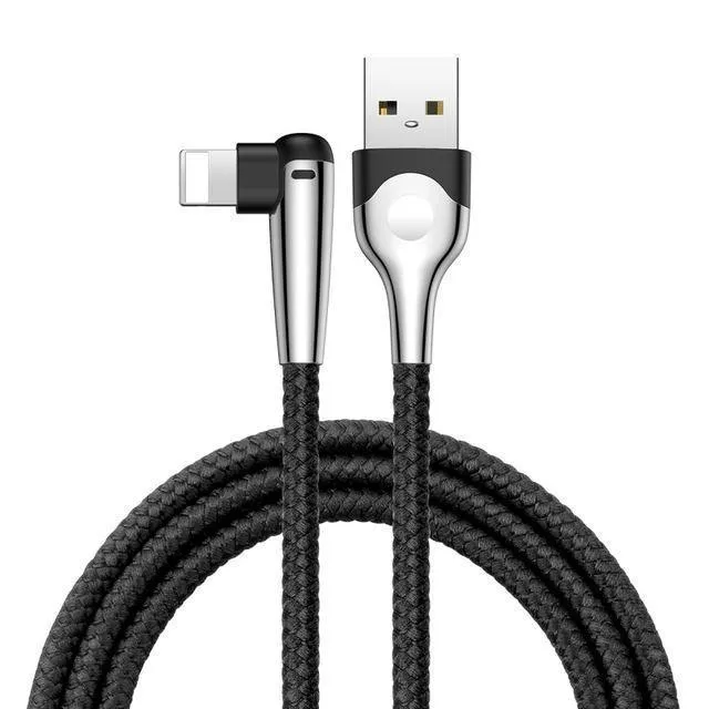 Baseus Lighting USB-Kabel für iPhone XS Max XR X 8 7 6 6S SE 5 Schnellladekabel 90-Grad-Daten-Handykabel