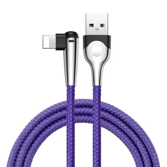 Baseus Lighting USB-Kabel für iPhone XS Max XR X 8 7 6 6S SE 5 Schnellladekabel 90-Grad-Daten-Handykabel
