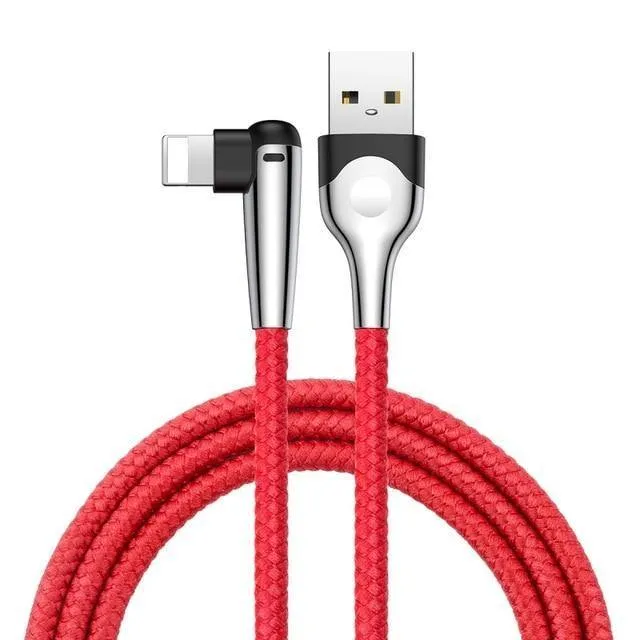 Baseus Lighting USB-Kabel für iPhone XS Max XR X 8 7 6 6S SE 5 Schnellladekabel 90-Grad-Daten-Handykabel
