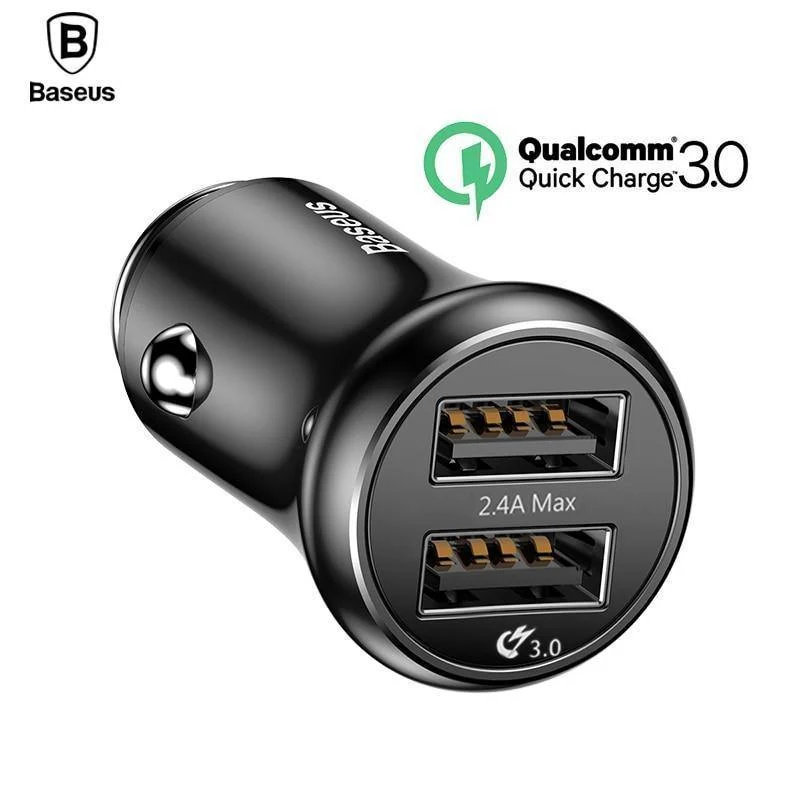 Baseus Quick Charge 3.0 USB-Autoladegerät QC QC3.0 Turbo-Schnelllade-Dual-Auto-USB-Ladegerät für iPhone Xs X Xiaomi Mi Mobiltelefon