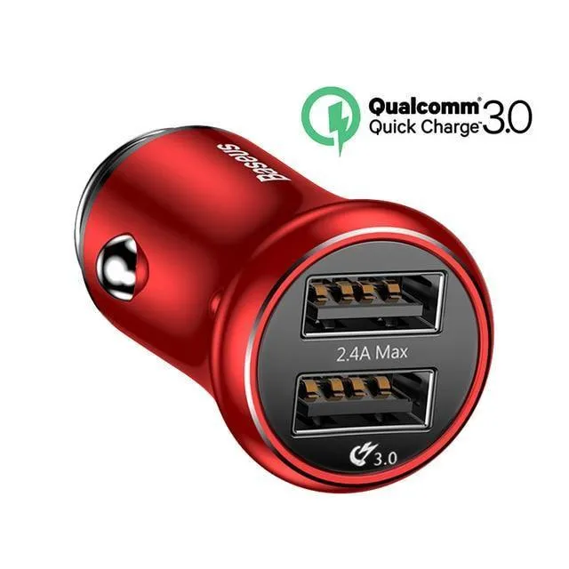 Baseus Quick Charge 3.0 USB-Autoladegerät QC QC3.0 Turbo-Schnelllade-Dual-Auto-USB-Ladegerät für iPhone Xs X Xiaomi Mi Mobiltelefon