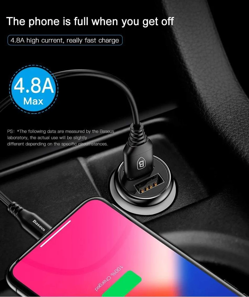 Baseus Quick Charge 3.0 USB-Autoladegerät QC QC3.0 Turbo-Schnelllade-Dual-Auto-USB-Ladegerät für iPhone Xs X Xiaomi Mi Mobiltelefon