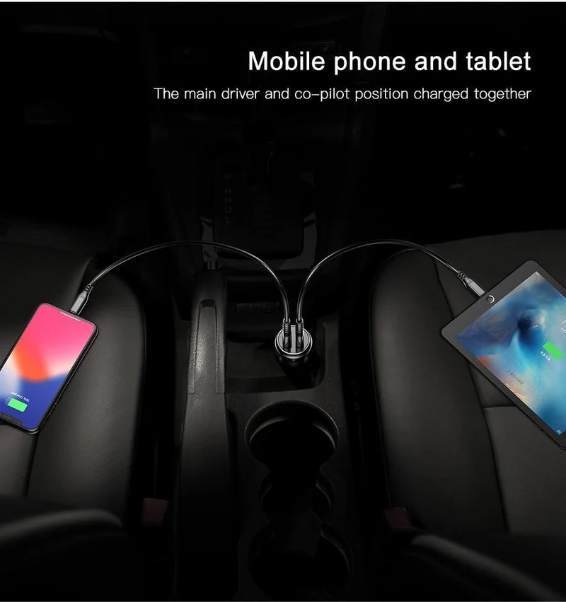 Baseus Quick Charge 3.0 USB-Autoladegerät QC QC3.0 Turbo-Schnelllade-Dual-Auto-USB-Ladegerät für iPhone Xs X Xiaomi Mi Mobiltelefon