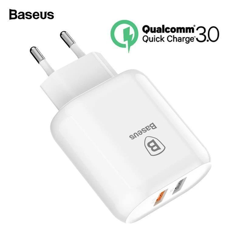 Baseus 23W Quick Charge 3.0 USB-Ladegerät für iPhone Samsung Xiaomi QC3.0 5V/3A Schnelllade-EU-Reisewand-Handyladegerät