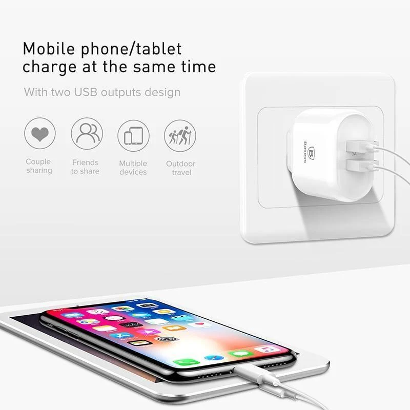 Baseus 23W Quick Charge 3.0 USB-Ladegerät für iPhone Samsung Xiaomi QC3.0 5V/3A Schnelllade-EU-Reisewand-Handyladegerät